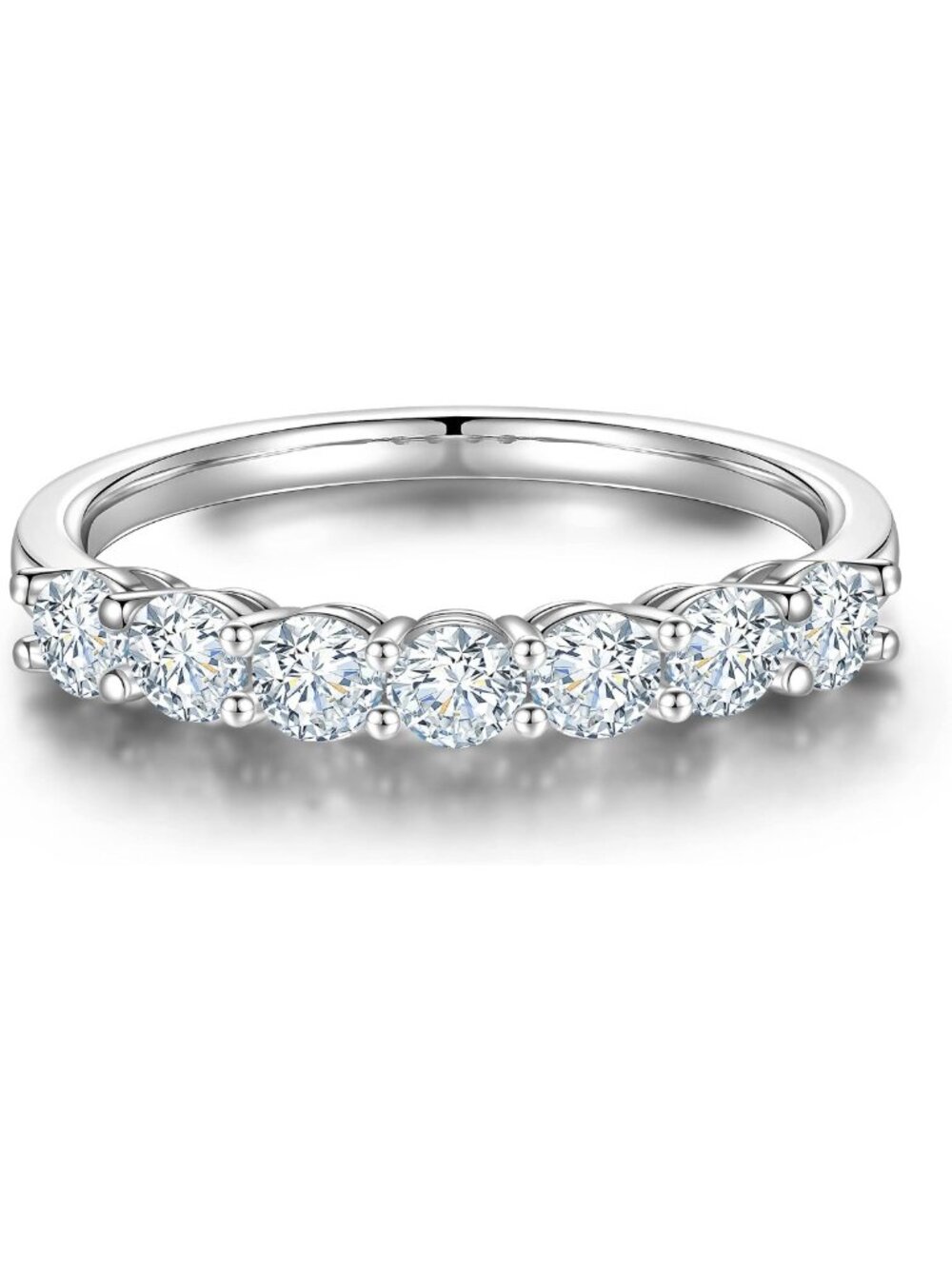 Stunning 7 Stone Moissanite Ring for Women | Lab-Created Gemstone Jewelry